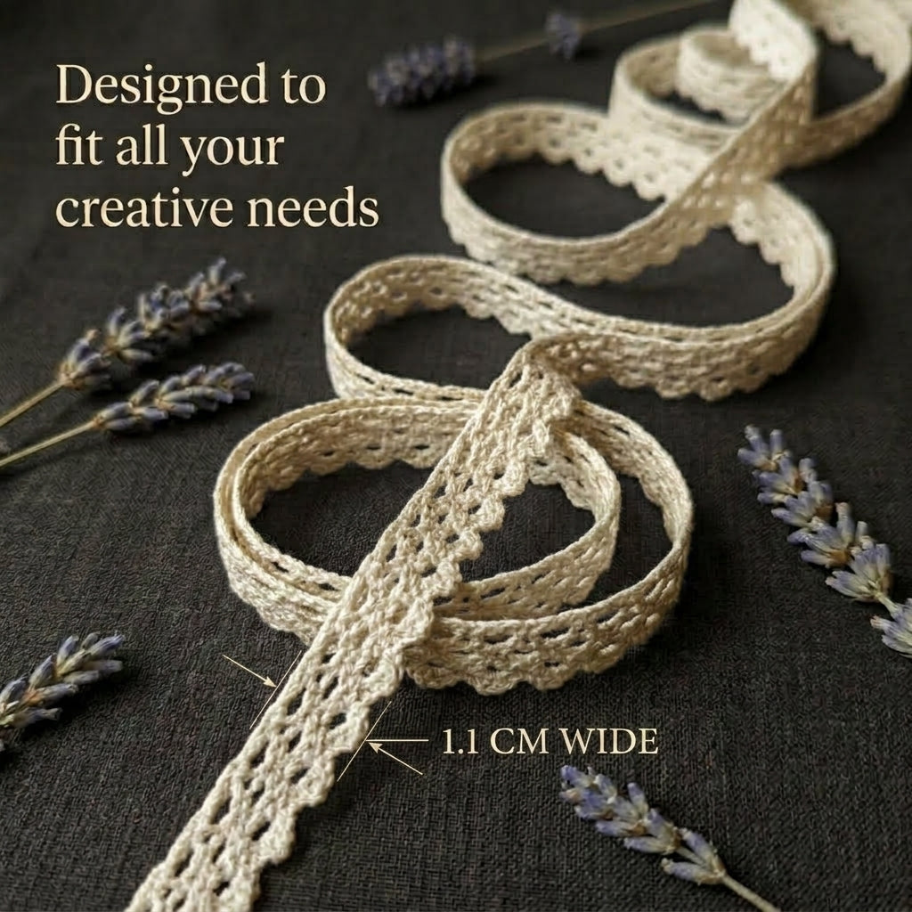 Natural Chunky Cotton Kingri Crochet Lace Trim - 5 mtr