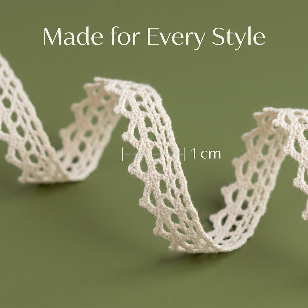 Natural Scalloped Edge Crochet Lace Trim - 5 mtr