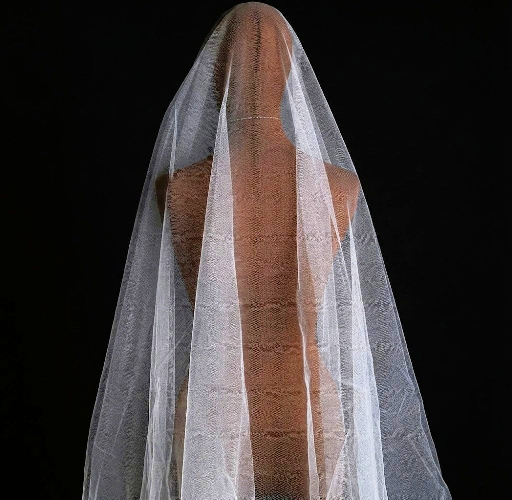 Off White Plain Maharani Mesh Fabric - 10 Meters