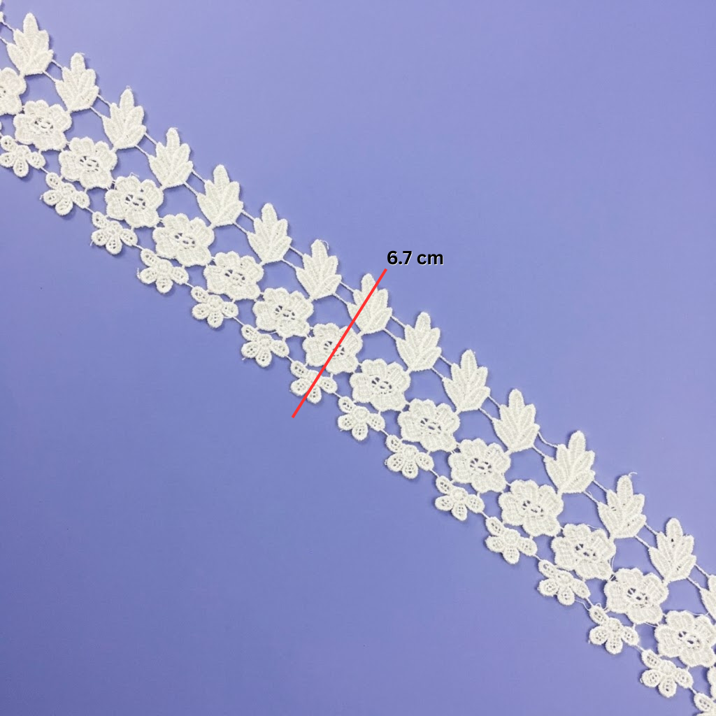 Natural Floral Leaf Chemical Lace - 5 mtr