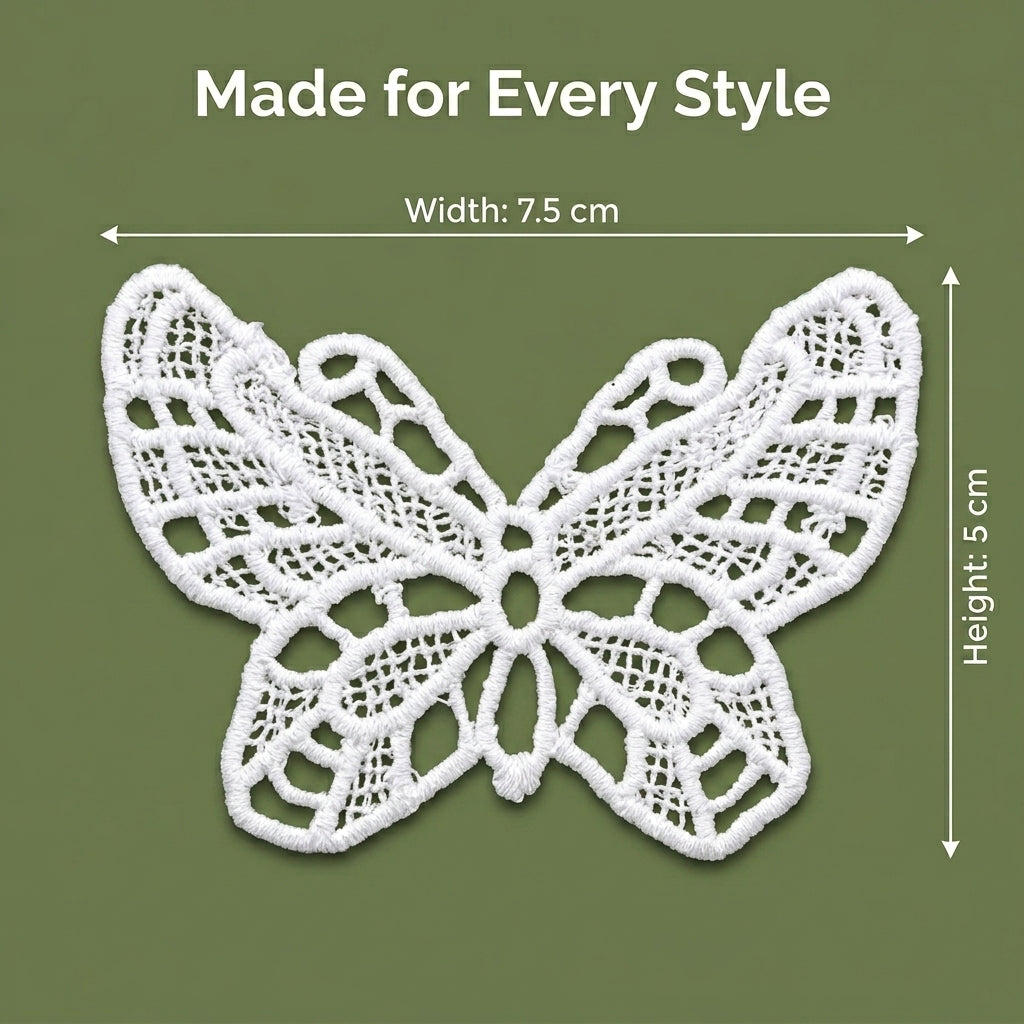 Natural Butterfly Embroidery Chemical Patches – Pack of 2