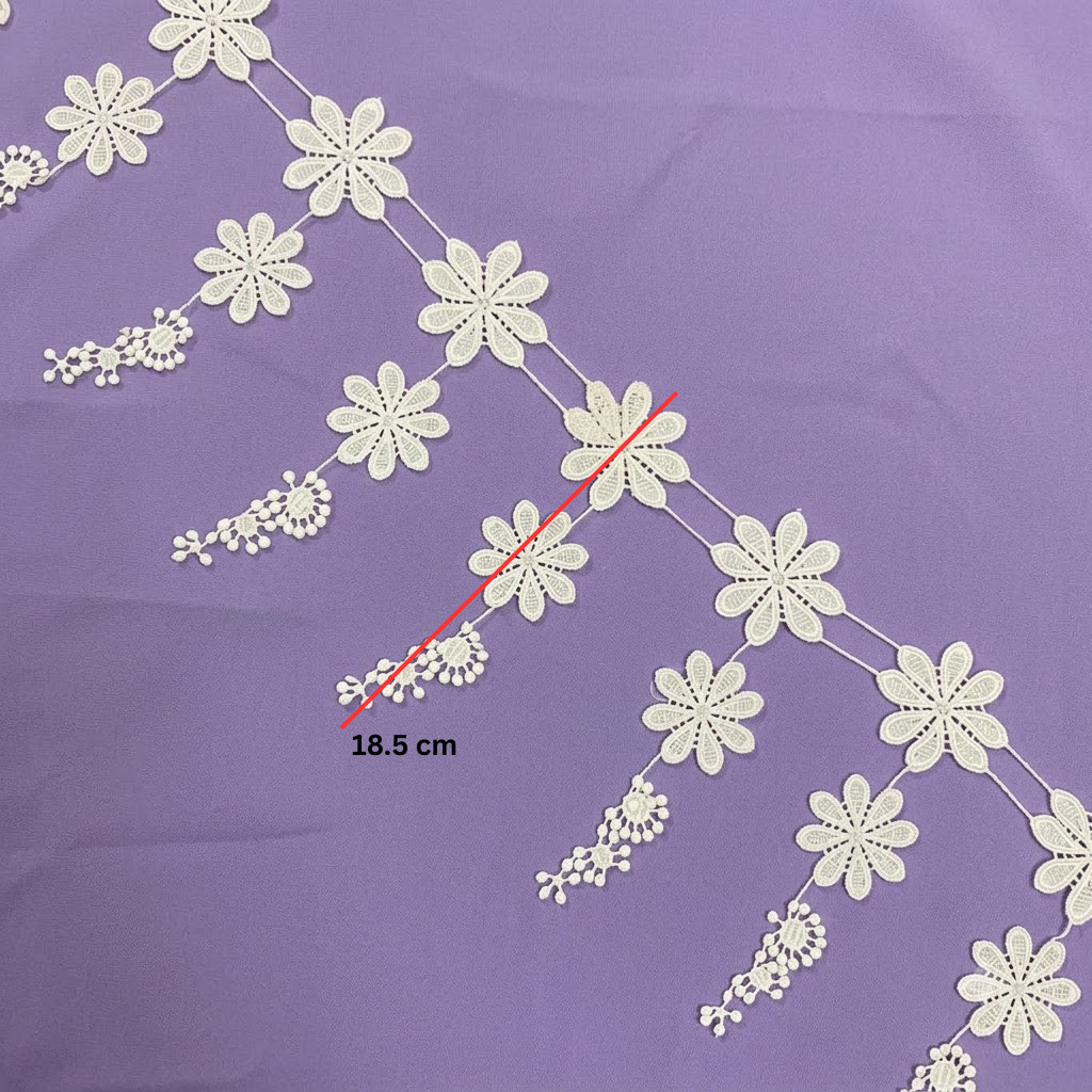 White Daisy Floral Chemical Lace - 5 mtr