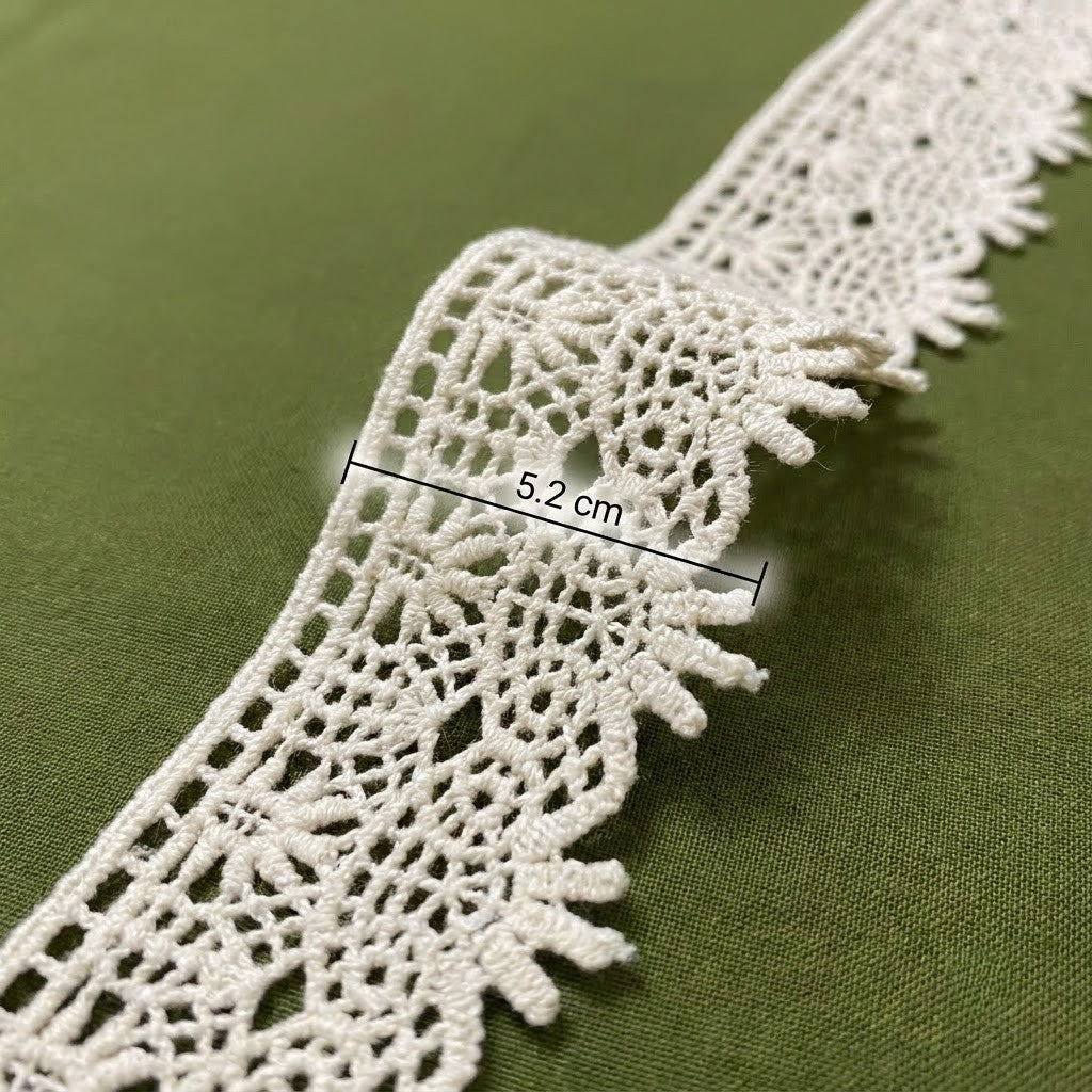 Natural Lattice Chemical Cotton Lace - 5mtr
