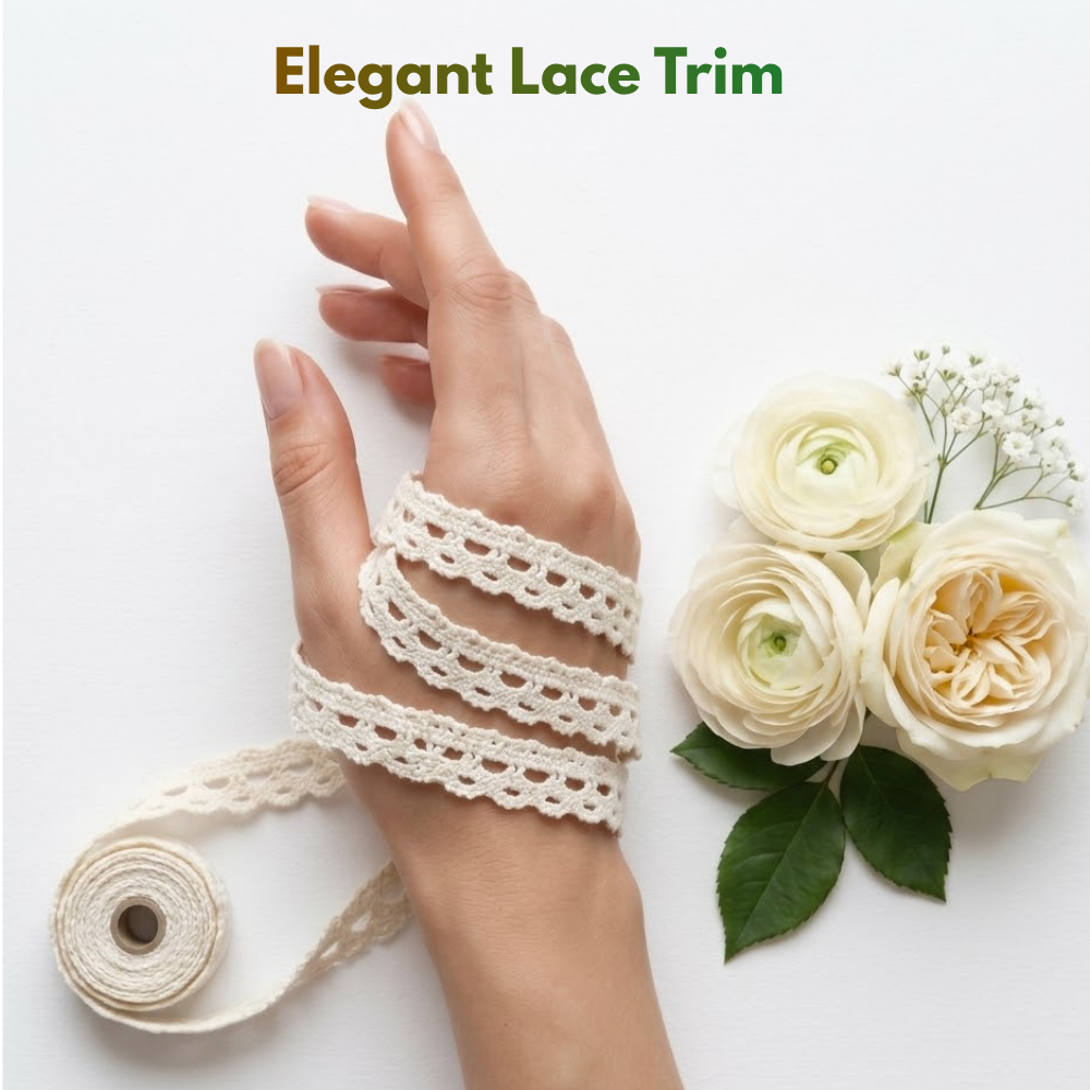 Natural Cotton Chunky Scallop Crochet Lace Trim - 5 mtr