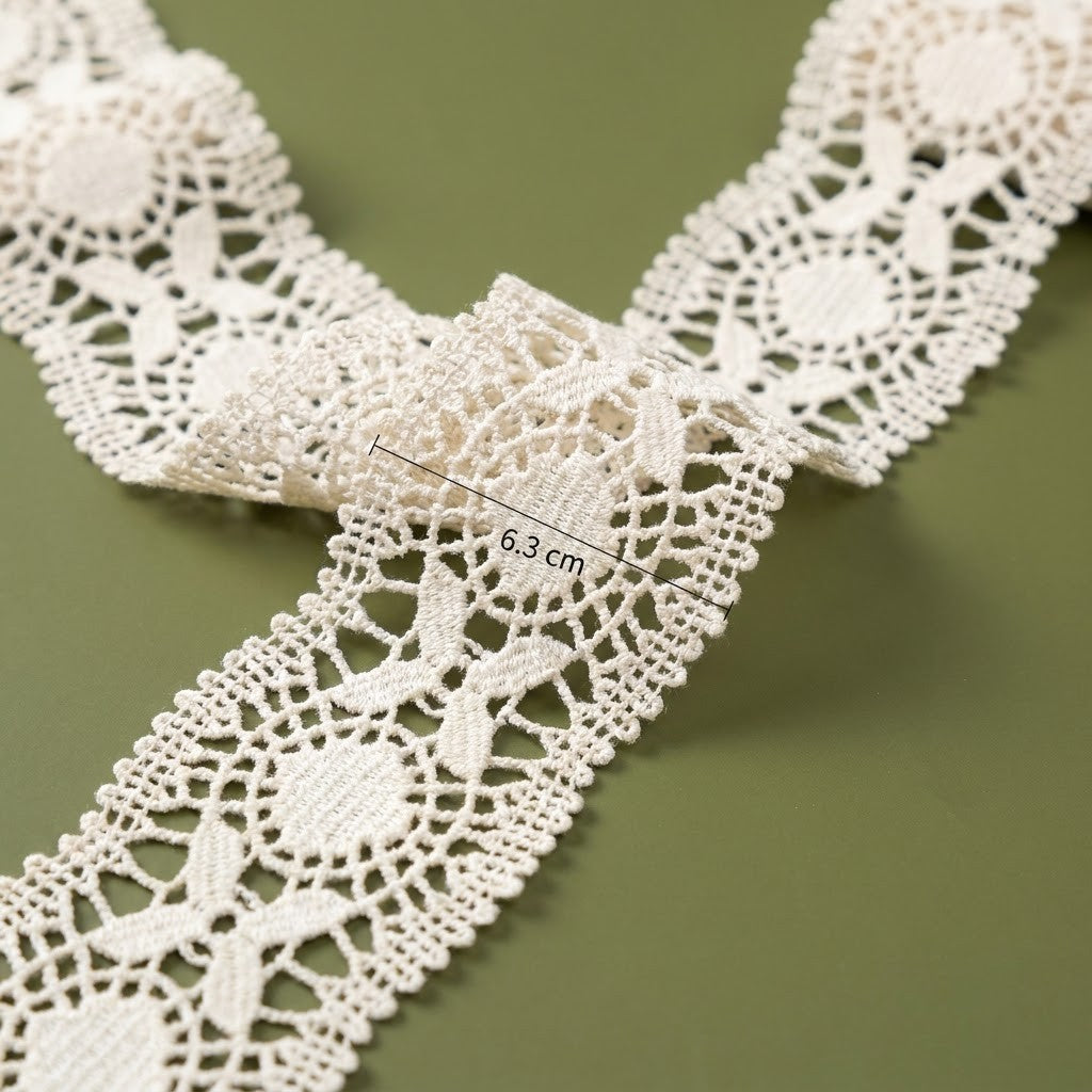 Natural Medallion Chemical Cotton Lace - 5mtr