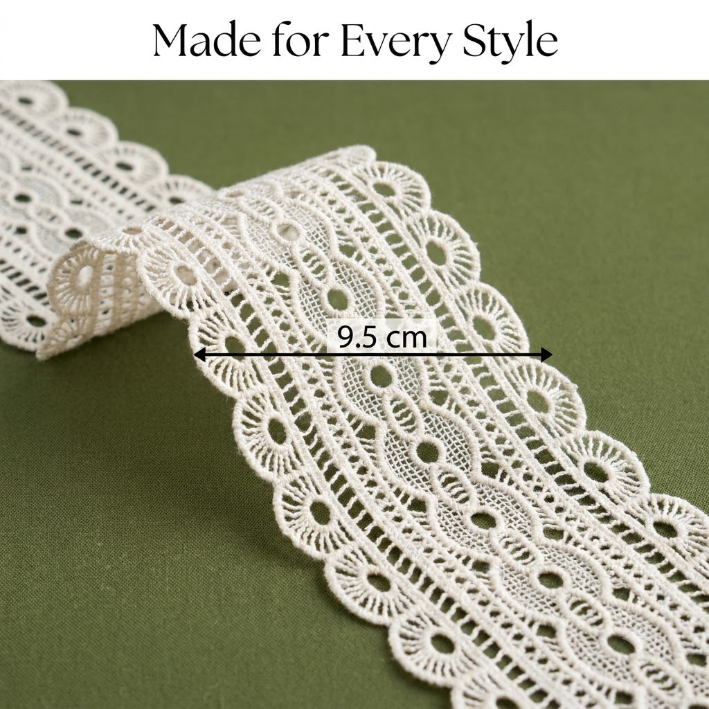 Natural Rosette Chemical Cotton Lace - 5mtr