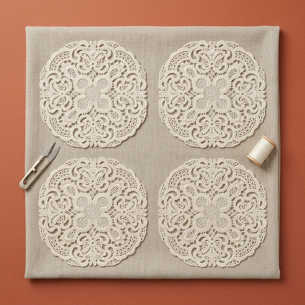 Natural Small Circular Embroidered Chemical Patches – Pack of 2