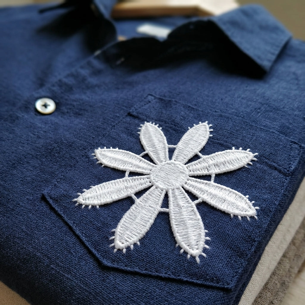 Off White Flower Chemical Patches – Pack of 2