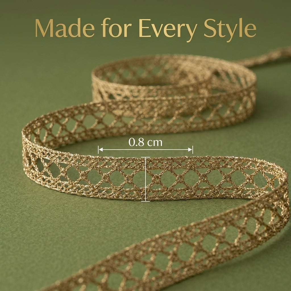 Golden Diamond Lattice Crochet Lace Trim - 5 mtr