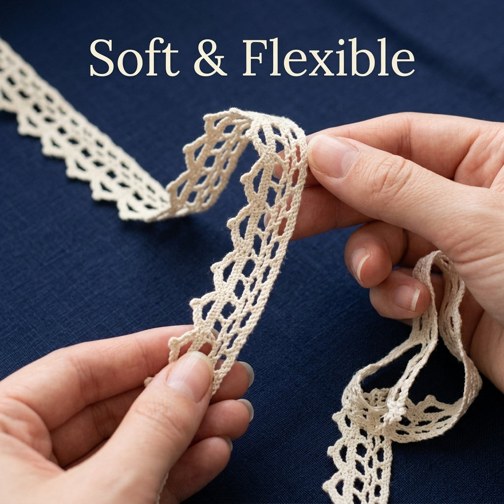 Natural Scalloped Edge Crochet Lace Trim - 5 mtr