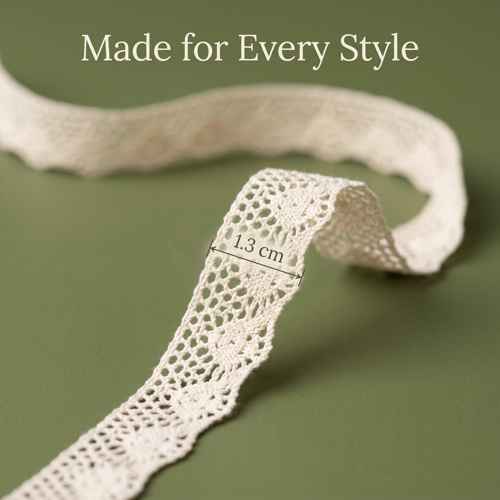 Off White Scalloped Edge Crochet Lace Trim - 5 mtr