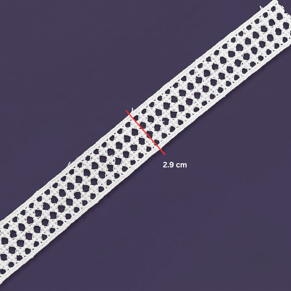 Off-White Honeycomb Mesh Chemical Lace - 5 mtr