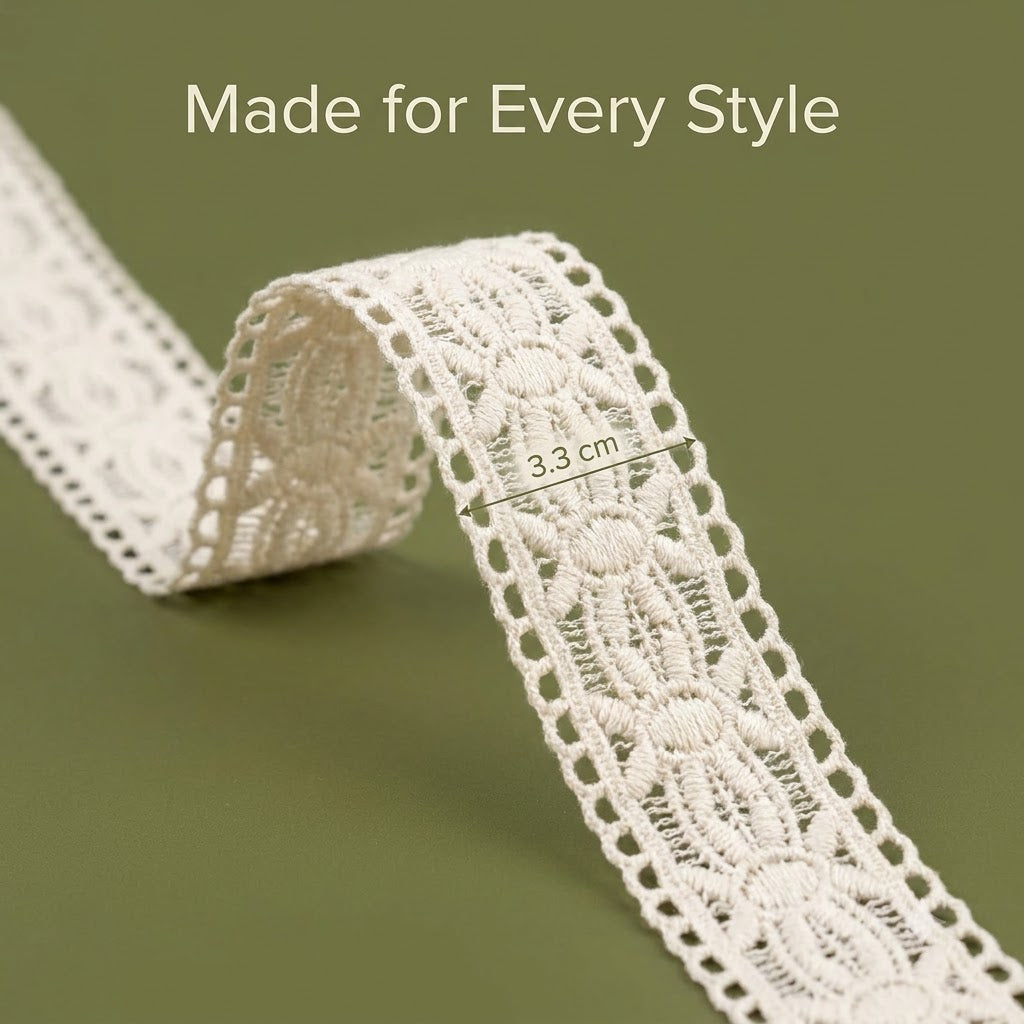 Natural Braided Chemical Cotton Lace - 5mtr