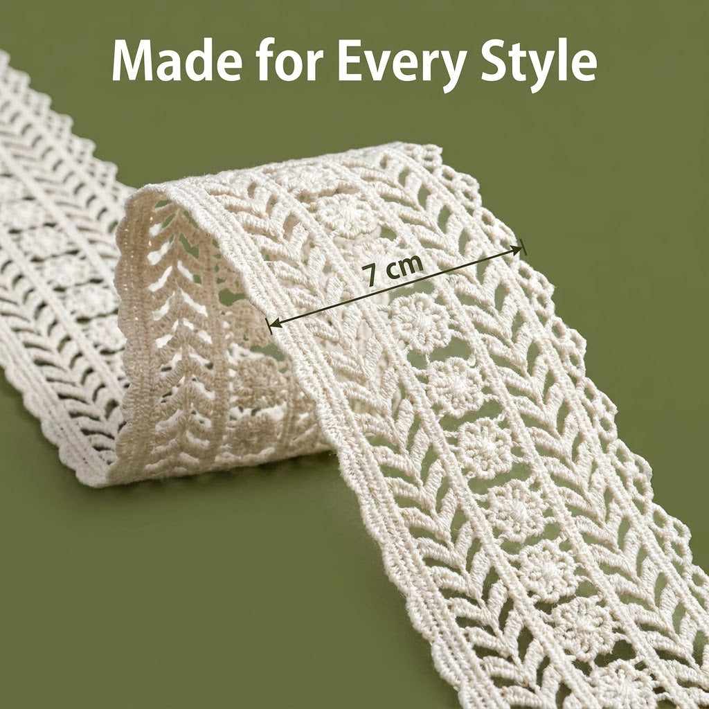 Natural Botanical Chemical Cotton Lace - 5mtr
