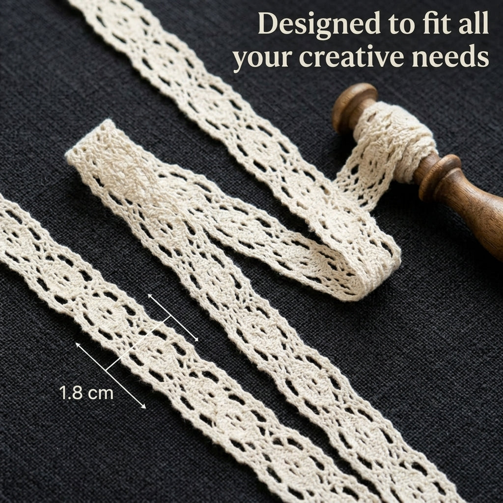 Natural Cotton dual scallop crochet lace Trim - 5 mtr