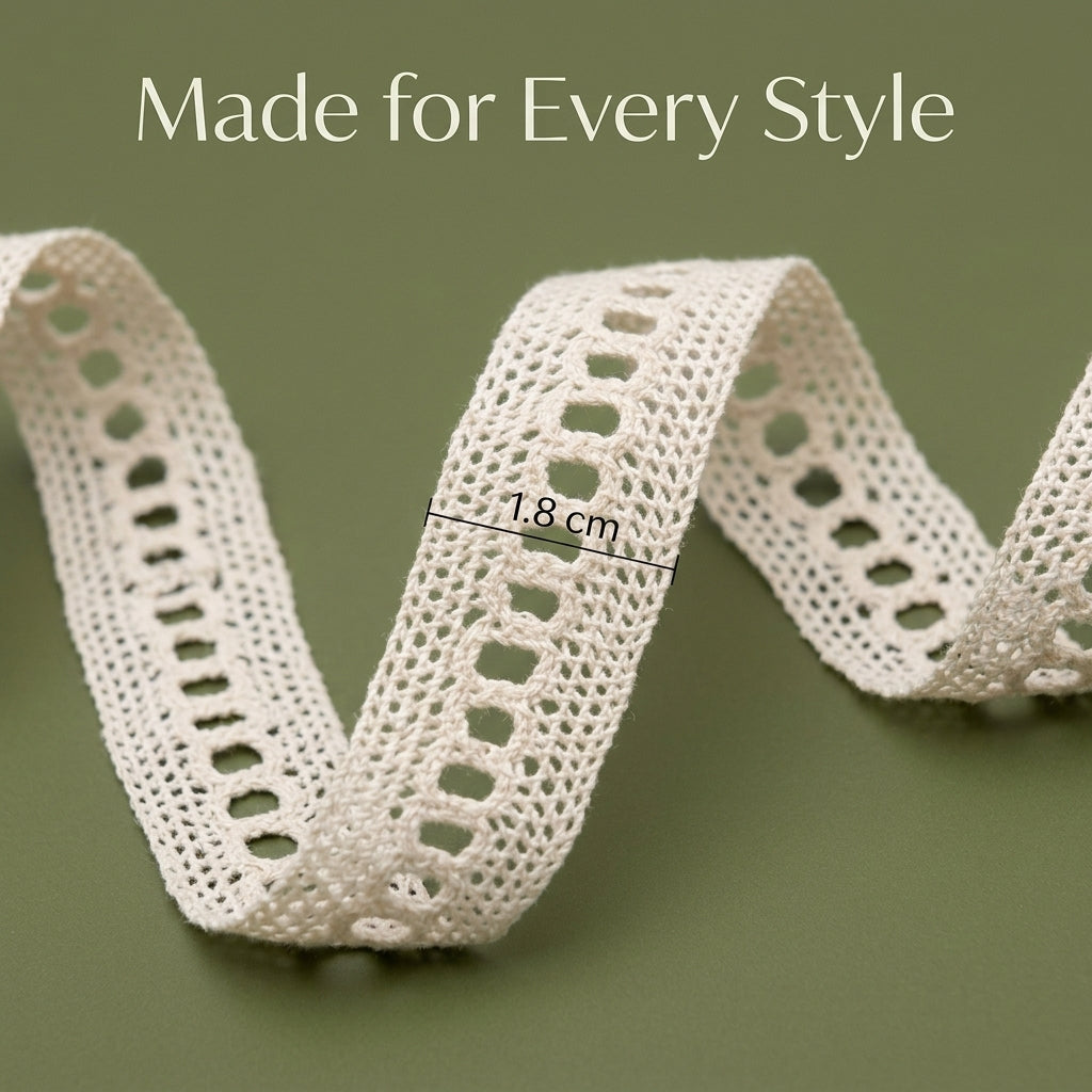 Off-White Ladder Eyelet Crochet Lace Trim - 5 mtr