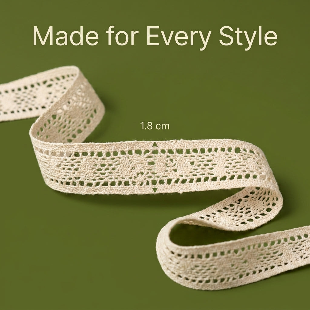 Off-White Mesh Floral Crochet Lace Trim - 5 mtr