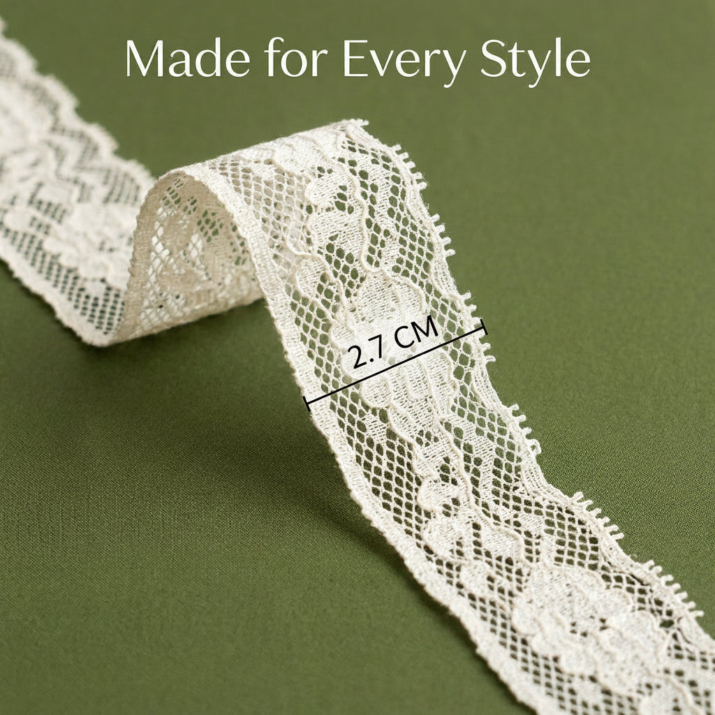 Scalloped Floral Mesh Raschel Lace Trim - 5 Mtr