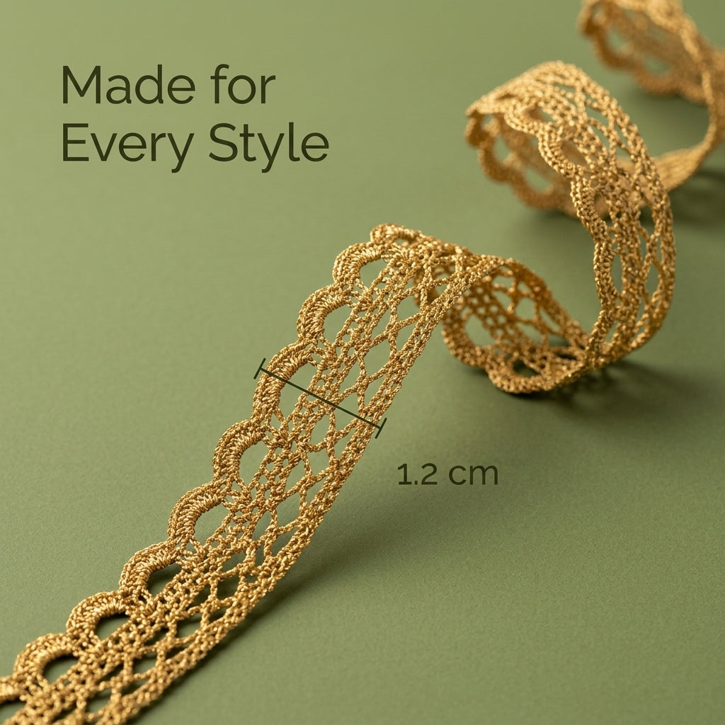 Golden Scalloped Arch Crochet Lace Trim - 5 mtr