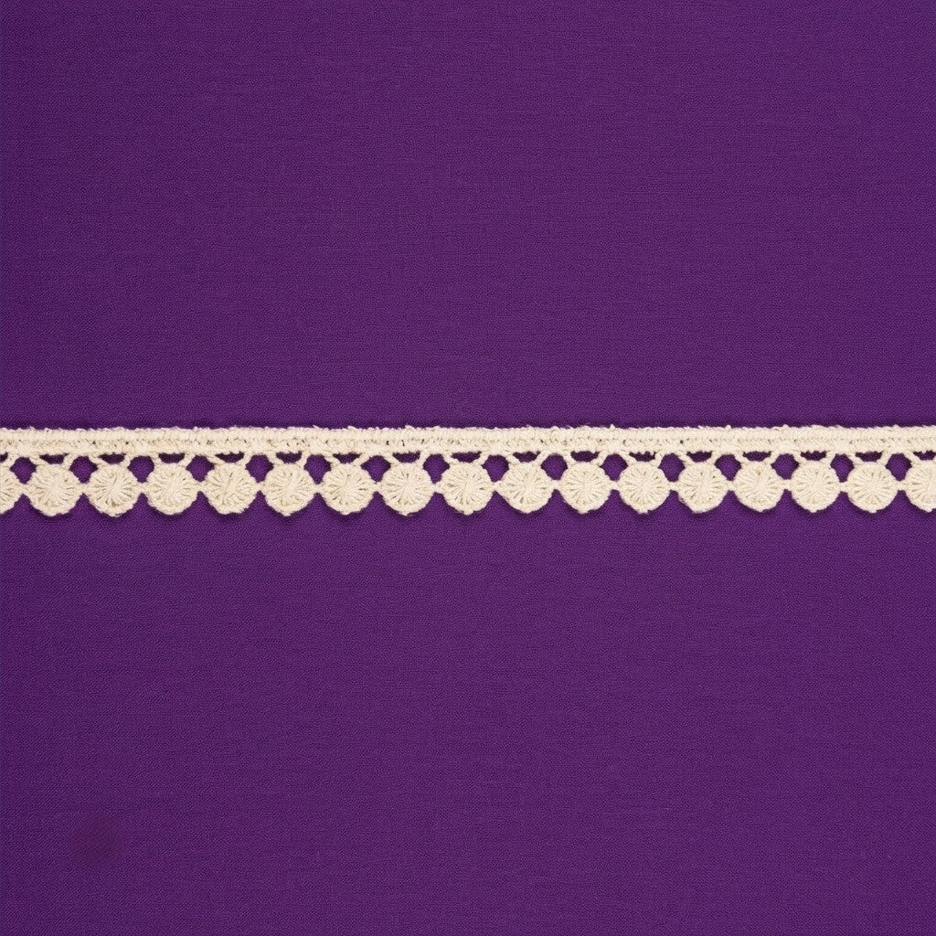 Natural Scalloped Edge Chemical Cotton Lace - 25 mtr