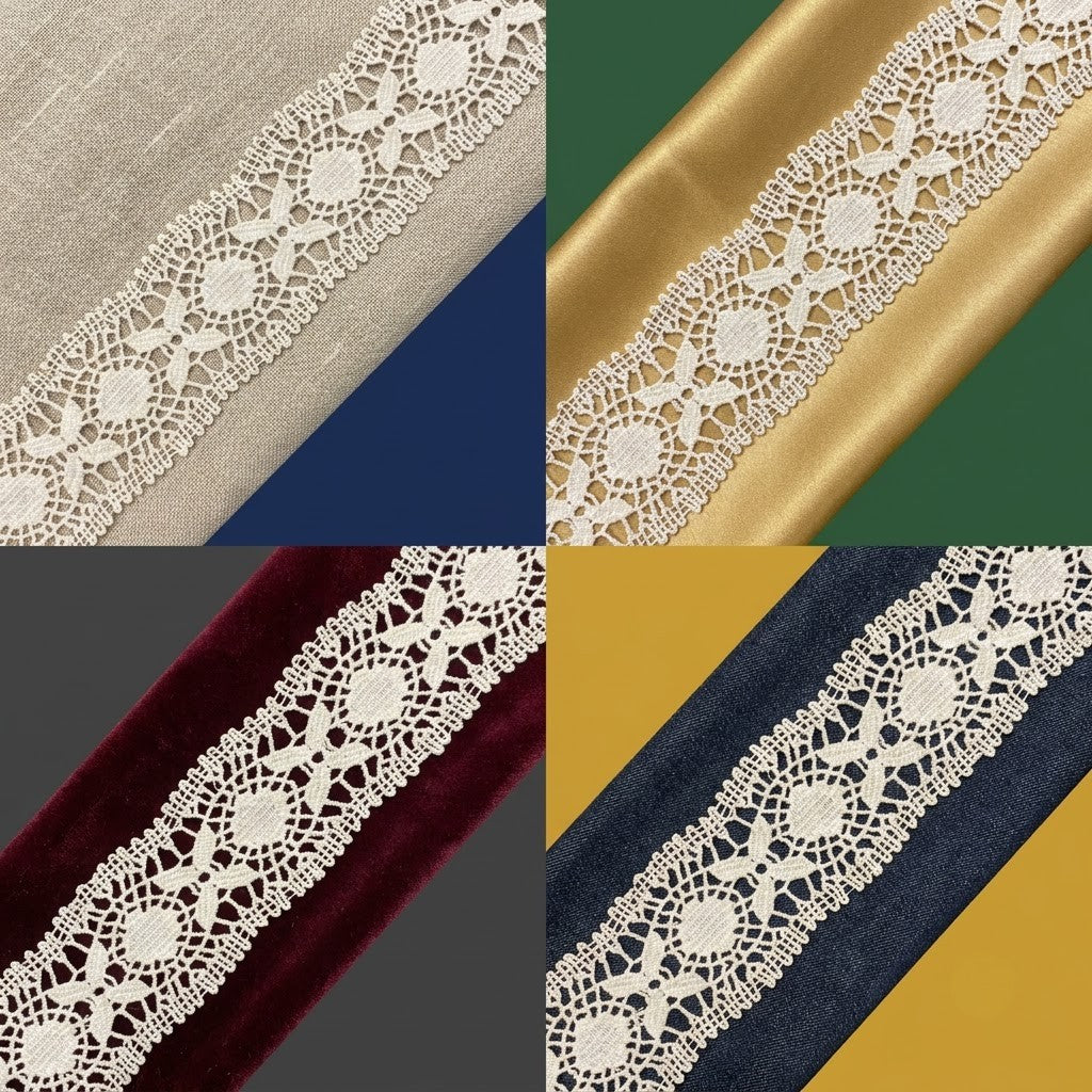 Natural Medallion Chemical Cotton Lace - 5mtr