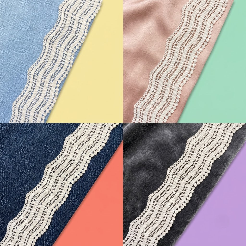 Natural Wavy Chemical Cotton Lace - 5mtr