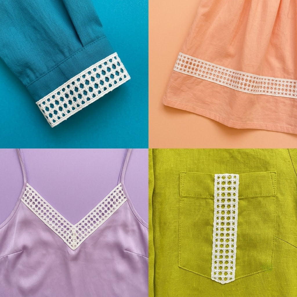 Off-White Honeycomb Mesh Chemical Lace - 5 mtr