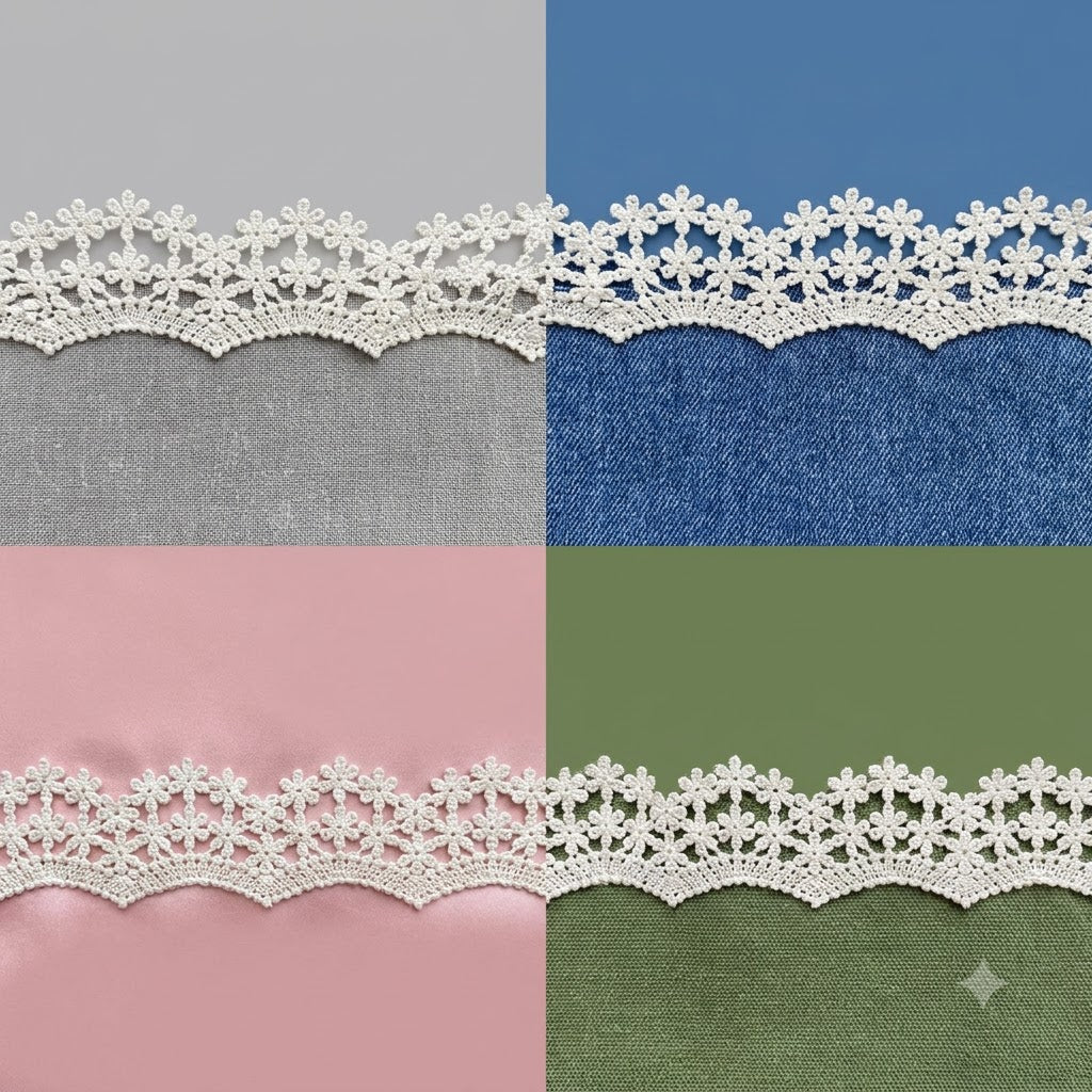 Natural Floral Vine Chemical Cotton Lace - 5mtr