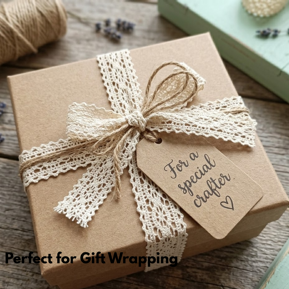 Off White Eye Lace with Both Side Kingri Crochet Lace Trim - 5 mtr