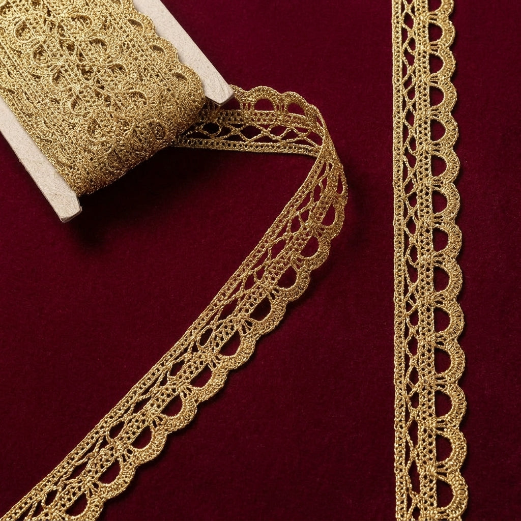 Golden Scalloped Arch Crochet Lace Trim - 5 mtr
