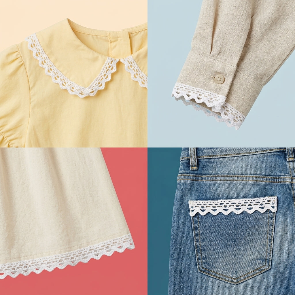 White Scalloped Edge Crochet Lace Trim - 5 mtr