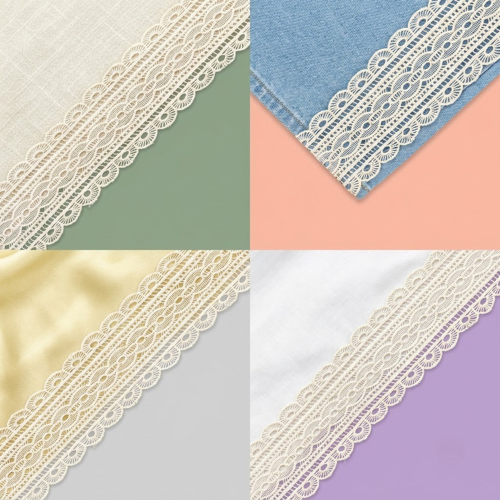 Natural Rosette Chemical Cotton Lace - 5mtr