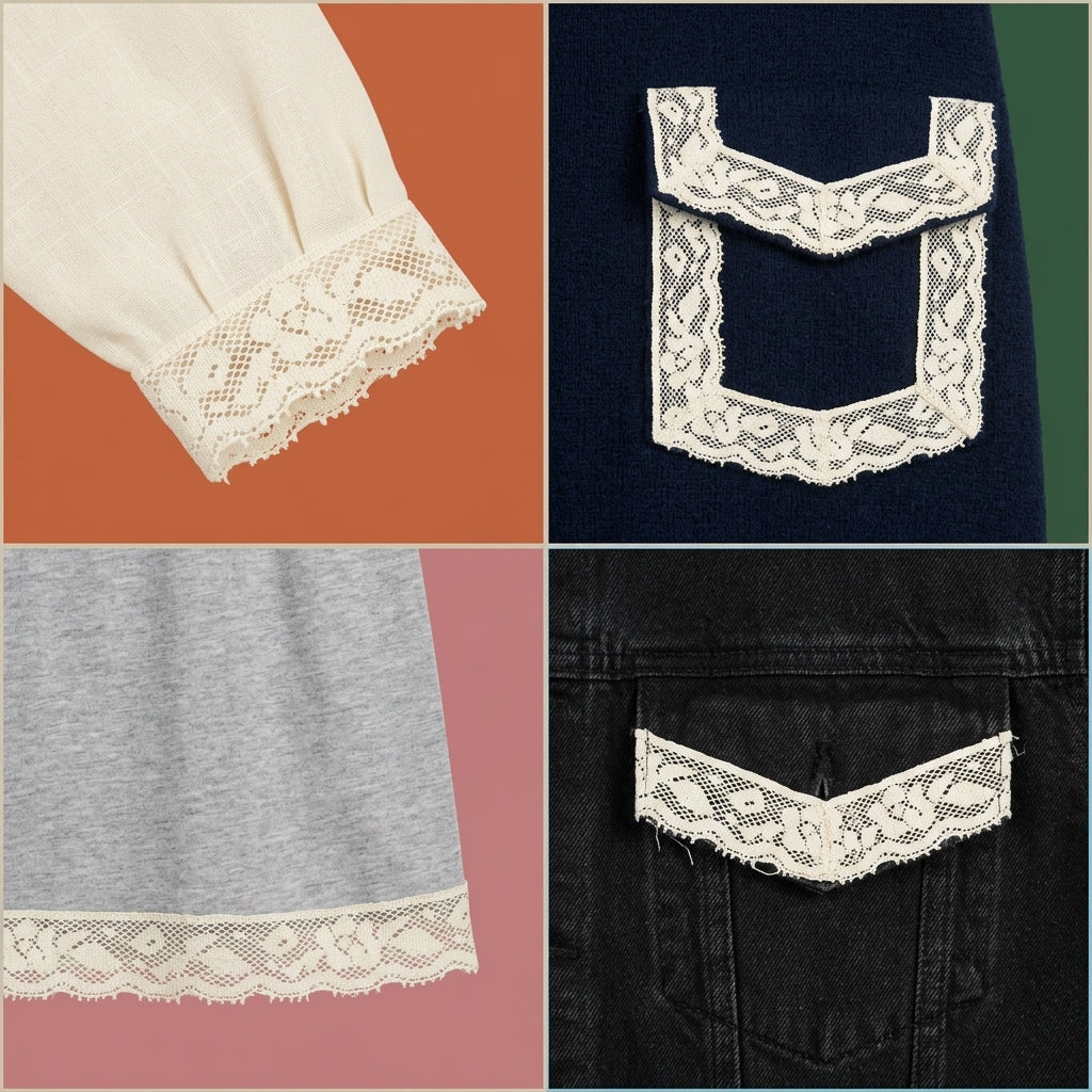 Scalloped Floral Net Raschel Lace Trim - 5 Mtr