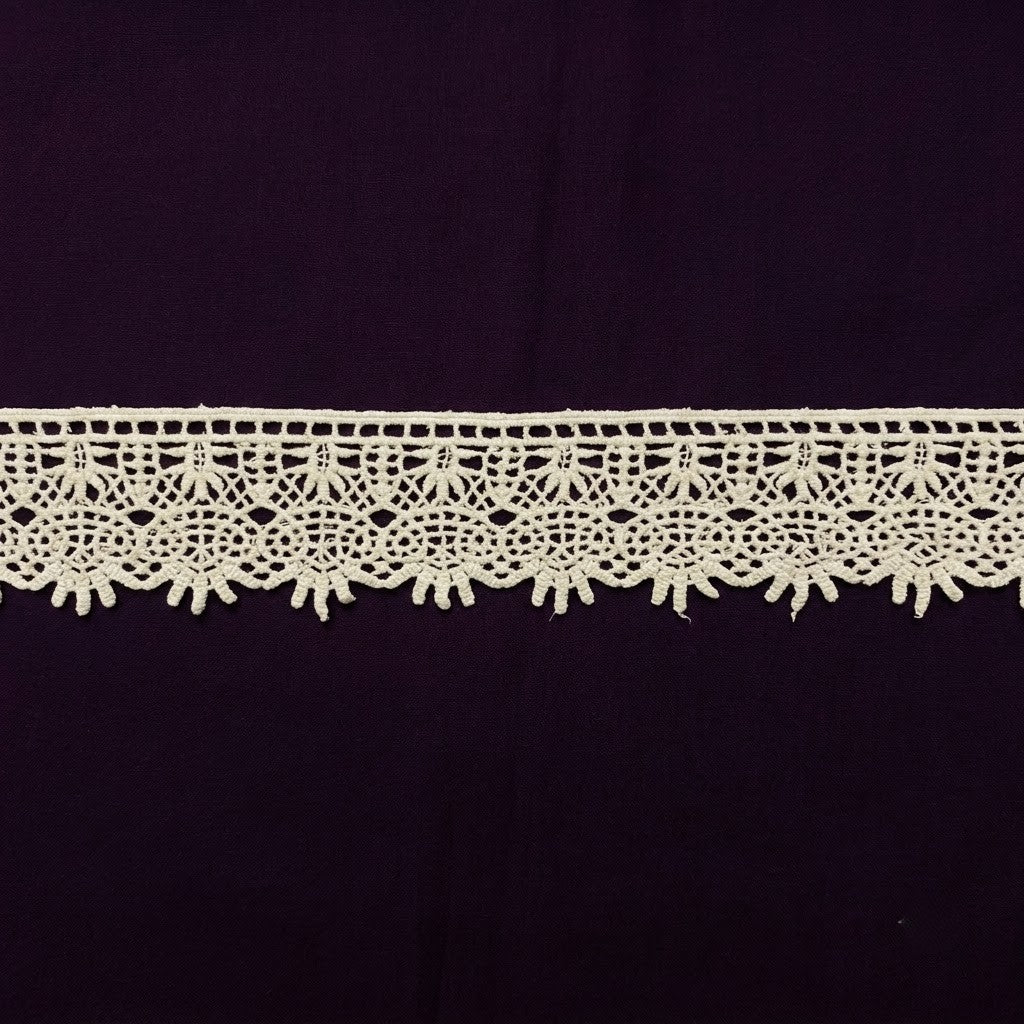 Natural Lattice Chemical Cotton Lace - 5mtr