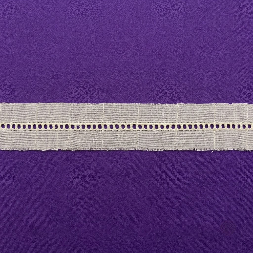 Natural Ladder Schiffli Cotton Lace - 100 mtr
