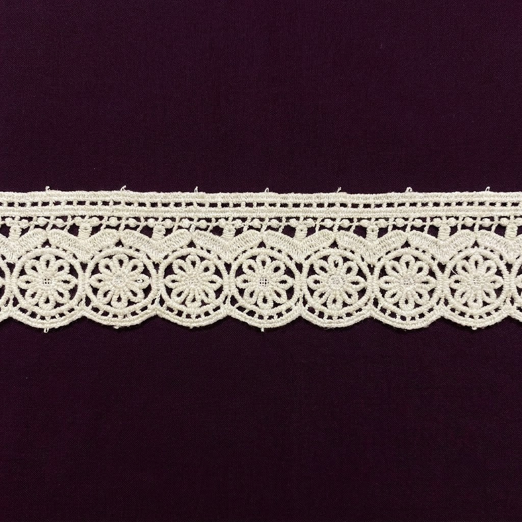 Natural Ornamental Chemical Cotton Lace - 5mtr