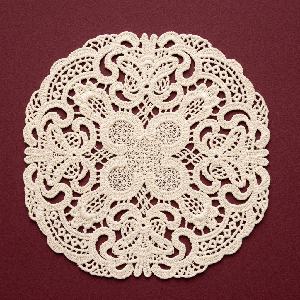 Natural Large Circular Embroidered Chemical Patches – Pack of 2
