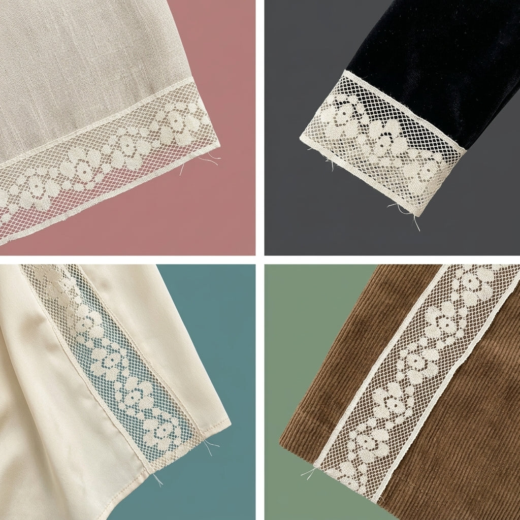 Floral Diamond Mesh Raschel Lace Trim - 5 Mtr