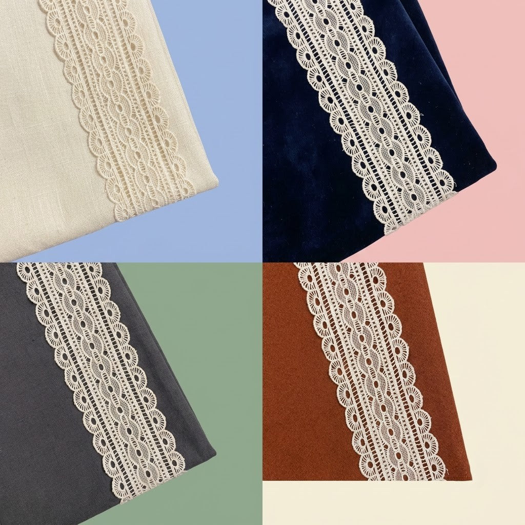 Natural Rosette Chemical Cotton Lace - 5mtr
