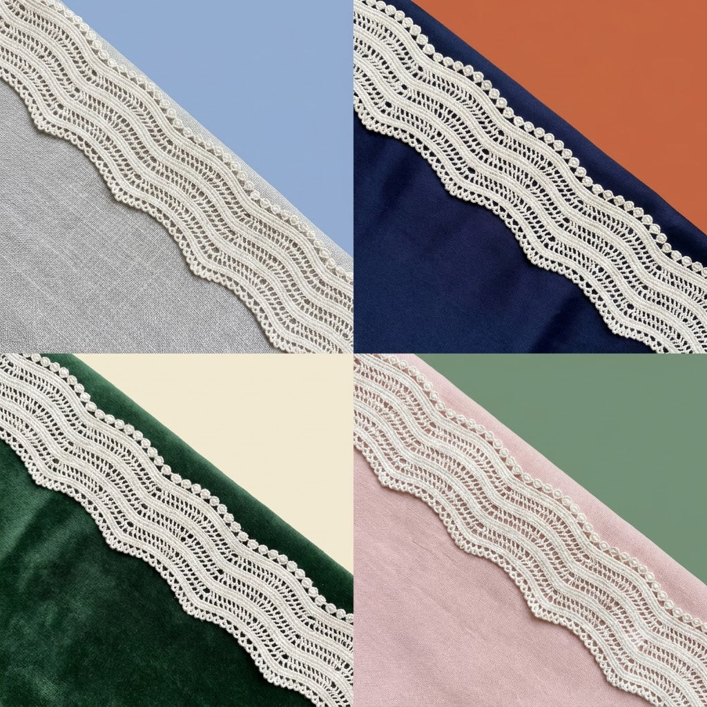 Natural Wavy Chemical Cotton Lace - 5mtr