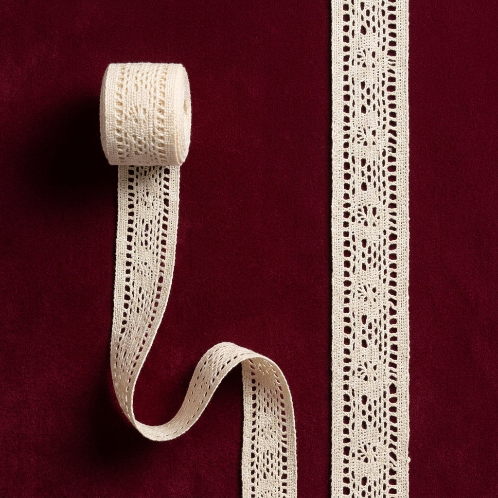 Off-White Mesh Floral Crochet Lace Trim - 5 mtr
