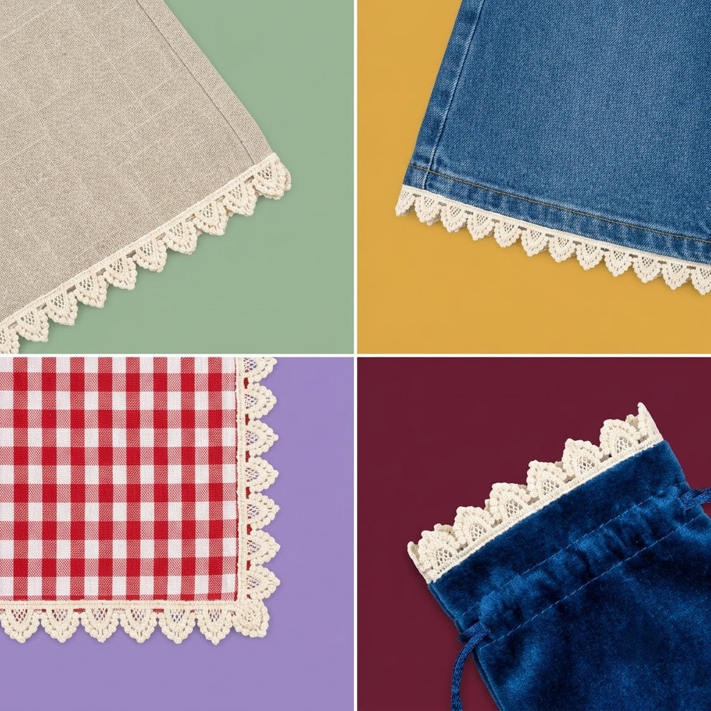 Natural Picot Edge Chemical Cotton Lace - 25 mtr
