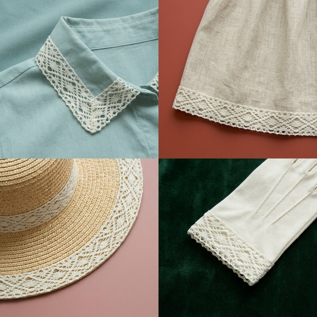 Off White Diamond Cotton Crochet Lace Trim - 5 mtr