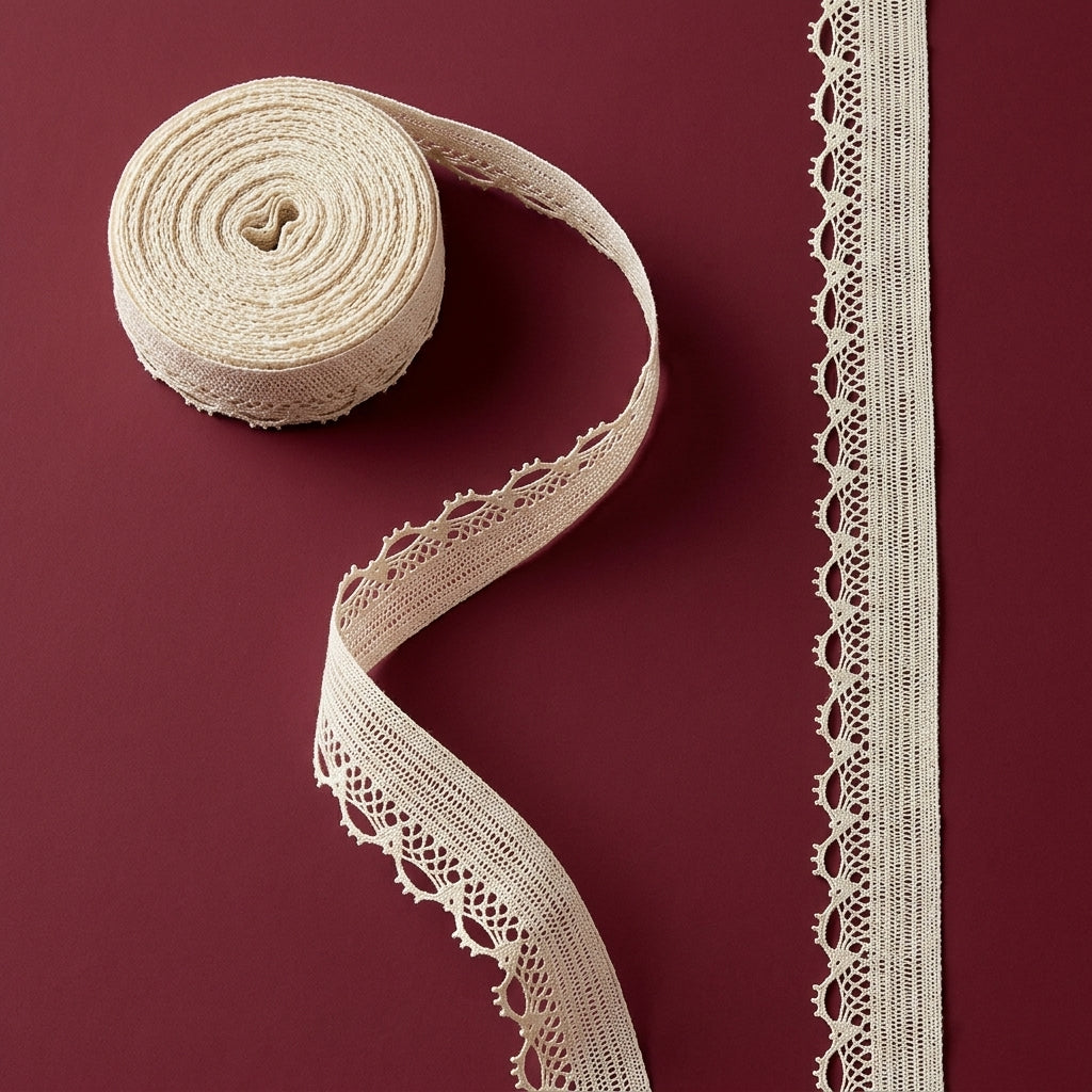 Off-White Scalloped Edge Crochet Lace Trim - 5 mtr