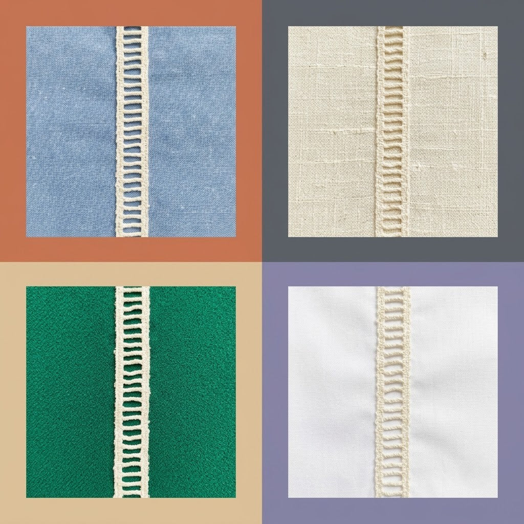 Natural Ladder Stitch Chemical Cotton Lace - 25 mtr