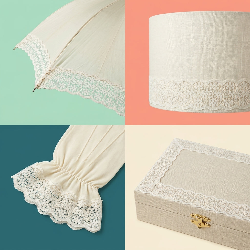 Double Scalloped Medallion Raschel Lace Trim - 5 Mtr
