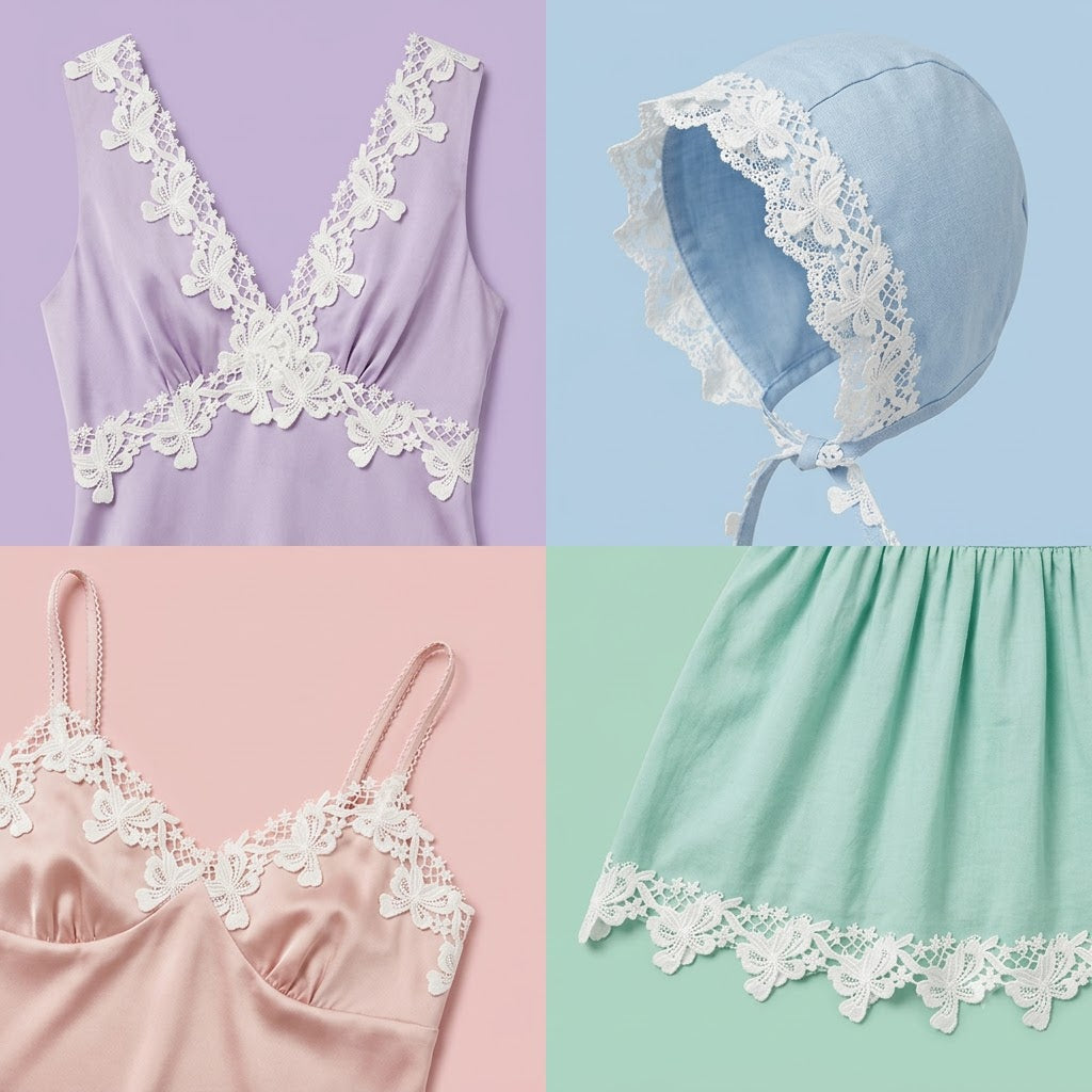 White Floral Chemical Lace - 5 mtr
