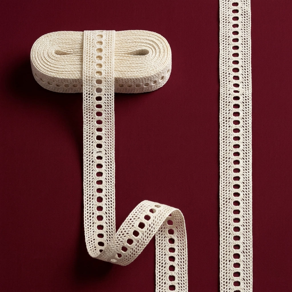 Off-White Ladder Eyelet Crochet Lace Trim - 5 mtr