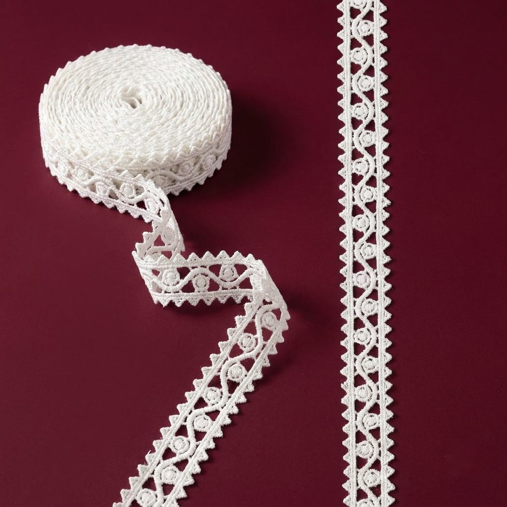 Natural Floral Chemical Cotton Lace - 5mtr