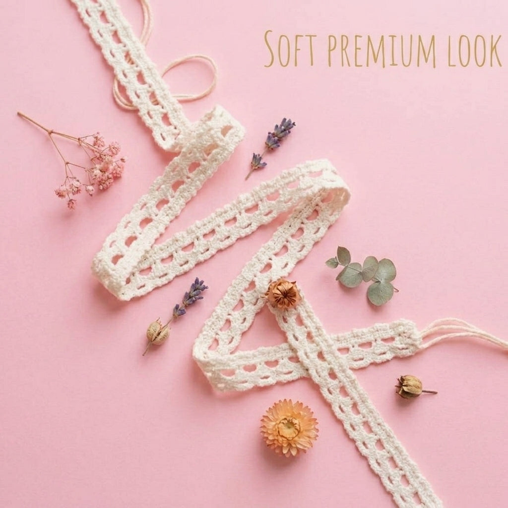 Natural Cotton Chunky Scallop Crochet Lace Trim - 5 mtr